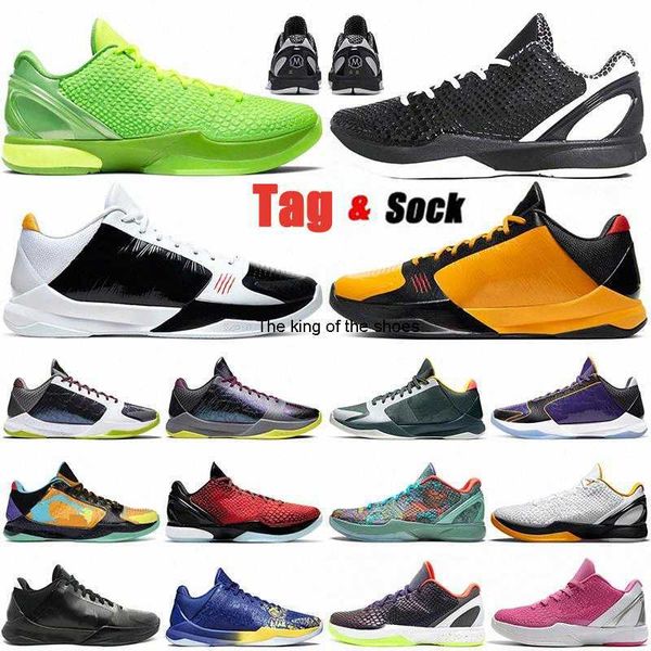

classic ko be mamba basketball shoes men 5 protro bruce lee del sol 6 mambacita grinch chaos lakeres mens outdoor sports trainers, Black