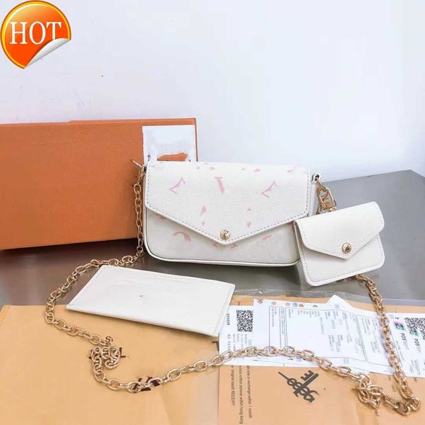 

woman's luxury designer bags handbags three-in-one shoulder crossbody bags tote 2023 new fashion texture chain portable envelope bag ca