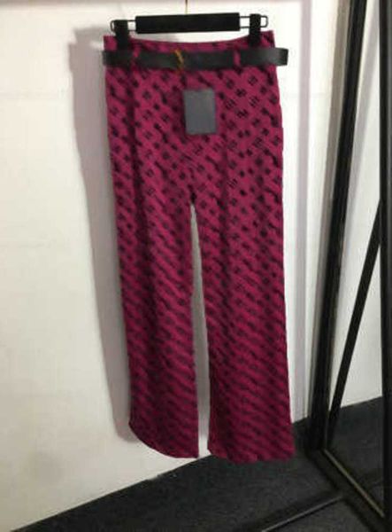 

23ss designer pant womens designer clothing custom logo belt flocked old flower letters casual wide leg designers sweatpants women 0607, Black;white