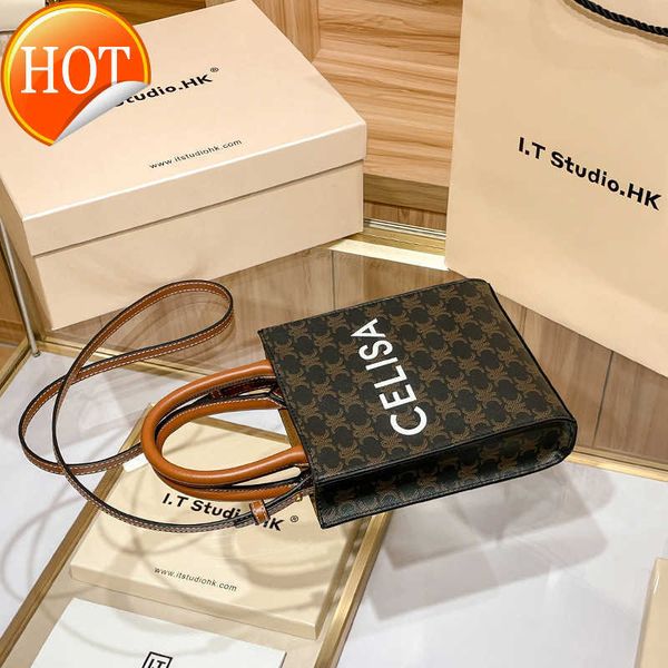 

women's designer bags triumphal arch leather tote bag female 2023 new vertical music score old flower mini handheld one shoulder crossb
