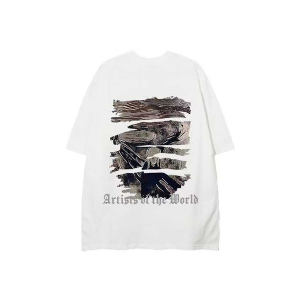 

sleeve men's stussys and women's summer high street fashion brand t-shirt oversize high grade feeling ruffian handsome fried stree, White;black