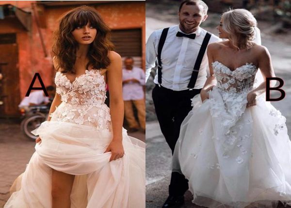 

spaghetti tiered skirt backless plus size elegant garden country toddler bridal gowns liz martinez beach wedding dresses with 3d f8176907, White