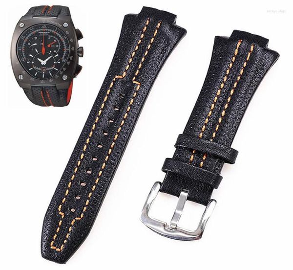 

watch bands 27x15mm genuine leather watchband raised strap for sportura series snl029p2 snl021p1 sna595p2 snl017p1 bracelet men39113640, Black;brown