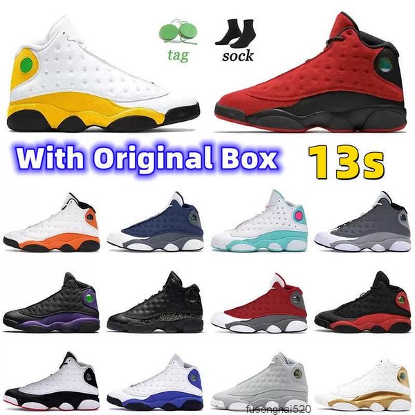 

13s jumpman basketball shoes for men women tainers obsidian red flint aurora green 13 outdoor sports shoes bred houndstooth black cat court