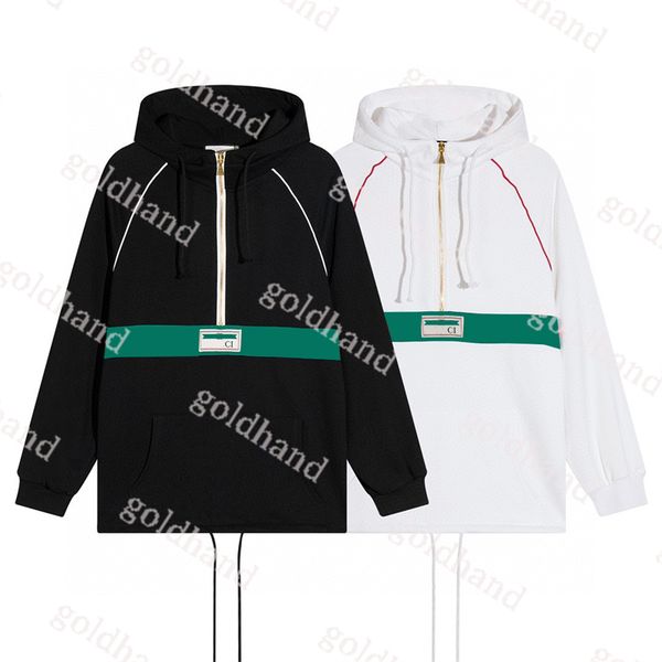 

loose sweatshirts designer zipper embroidery mens womens hoodies autumn and winter warm long sleeve pullover hoody, Black