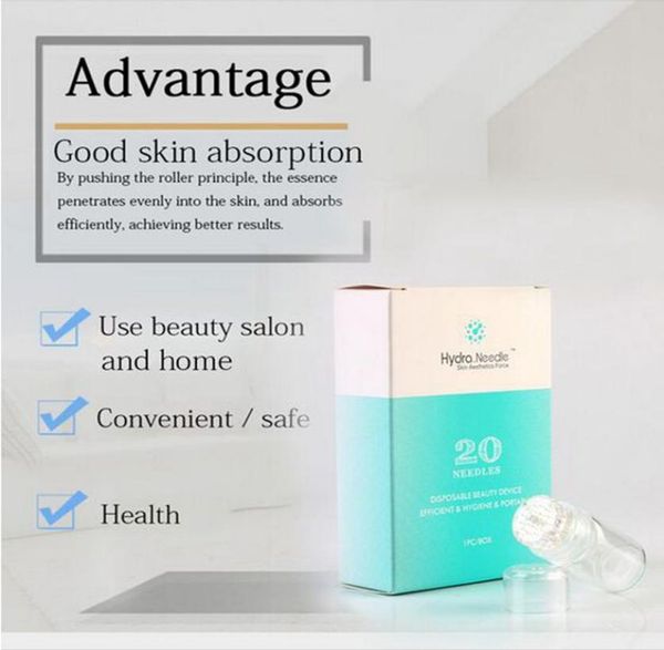 

hydra needle 20 pins aqua micro channel mesotherapy titanium goldneedle fine touch system derma stamp serum applicator2815211