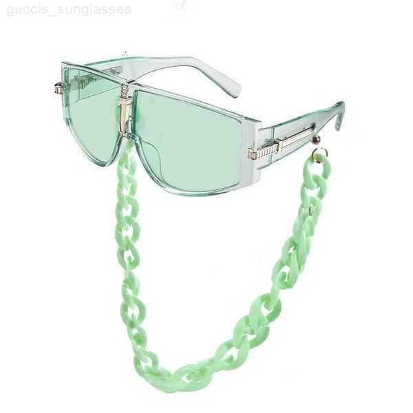 

designer sunglasses kajila sunglasses woman vintage fashion thick chain piece uv 400 glasses outdoor beach protection full package men eyegl, White;black