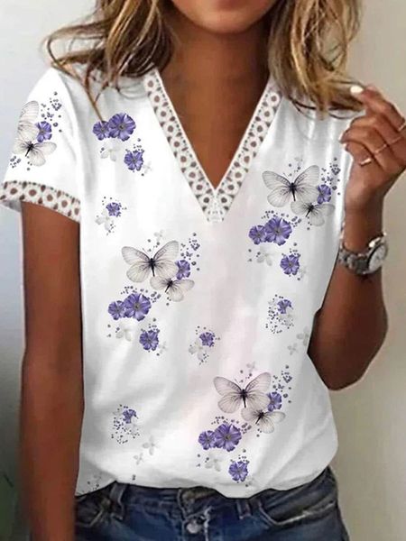 

women s t shirt summer t shirts casual loose short sleeve fashion elegant 230628, White
