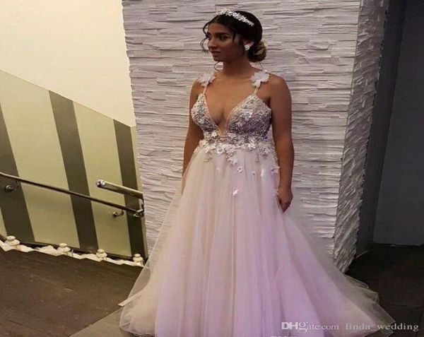 

new arrival bohemian wedding dress noble aline appliqued long spaghetti straps beach country garden bride bridal gown custom made1090744, White
