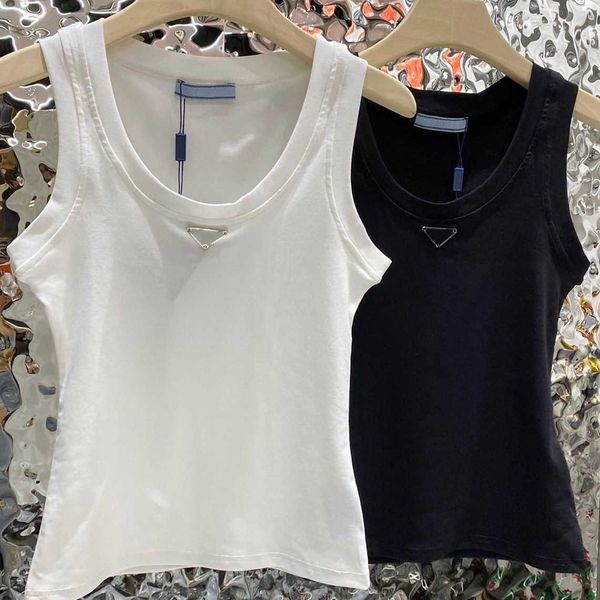 

women's t-shirt womens t shirts sleeveless woman designer vests summer tanks camis tees vest short shirt ice silk 2023, White