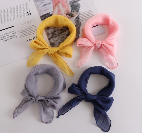 

sweet lady chiffon silk square scarf neck wrap shawl for women girl soft hair tie band elegant neckerchief gifts accessories4858481, Blue;gray