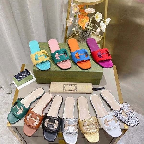 

new women's slippers designer sandals hollow out multi color flat bottom summer casual beach sandals size 35-44, Black