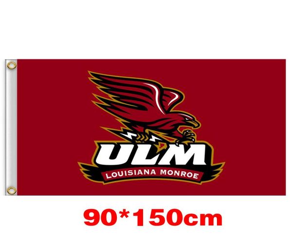 

louisiana monroe warhawks university college flag 150cm90cm 3x5ft polyester custom any banner sports flag flying homegarden outd1319979