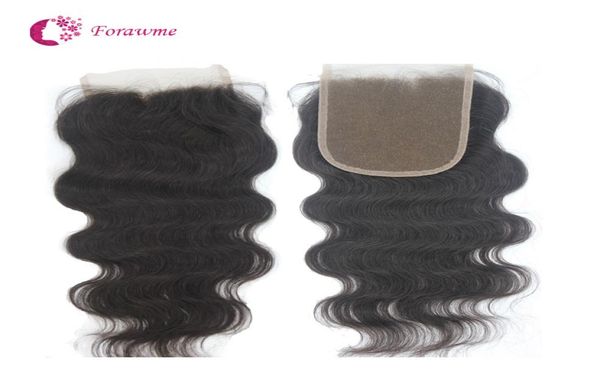 

55 100 remy brazilian human hair middle or part body wavy lace hair closures 10quot20quot 1b virgin straight hair 7960961, Black