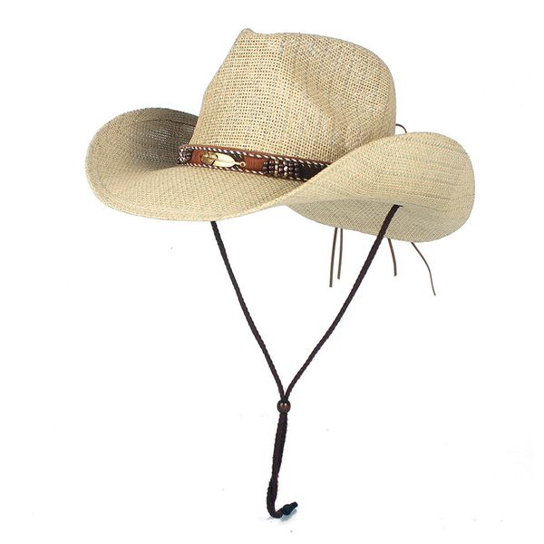 

cloches western cowboy hat100% straw men women cowgirl summer hats for lady sun hat sombrero hombre beach cowgirl jazz 230627, Blue;gray