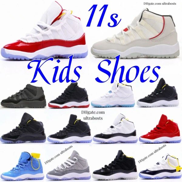 

kids shoes 11s designer cherry 11 basketball sneakers boys girls cool grey black bred trainers youth toddler children space jam legend cgxg#