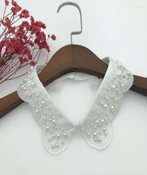 

bow ties women fake collar handmade beads detachable solid color shirt false blouse clothes vestidos neckwear decorative7971809, Black;gray
