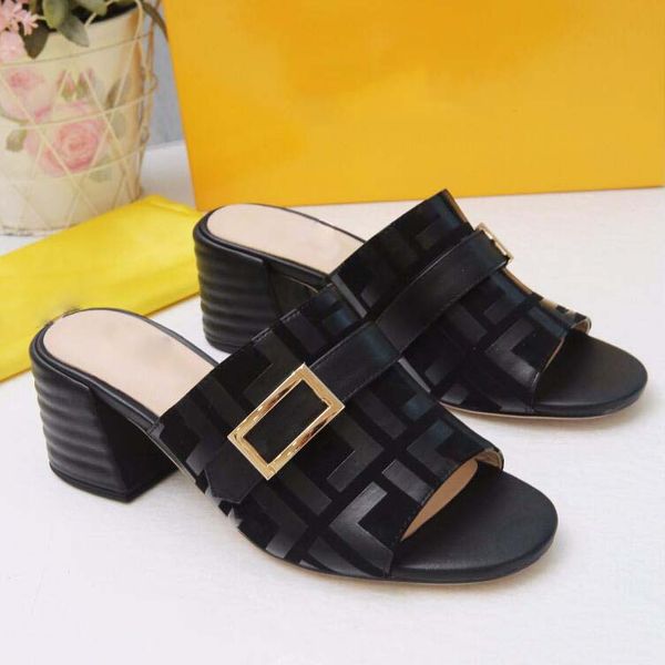 

designer sandals men women luxury slide flats high heels flip flops embroidered printed jelly rubber leather slippers 35-43, Black