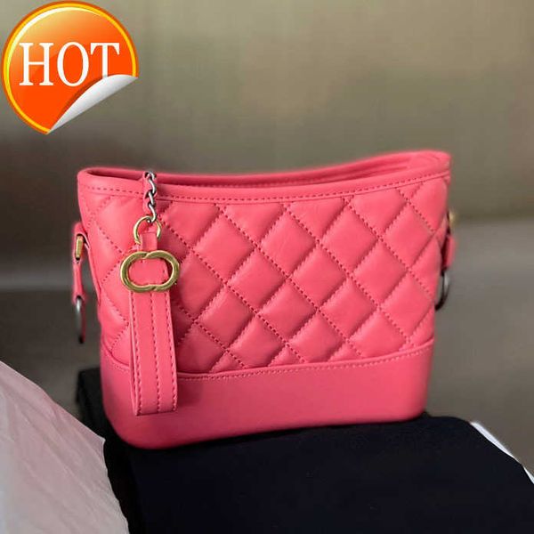 

women's brand designers shoulder bags fashion diamond-shaped crossbody texture hardware chain zipper bucket factory direct sales