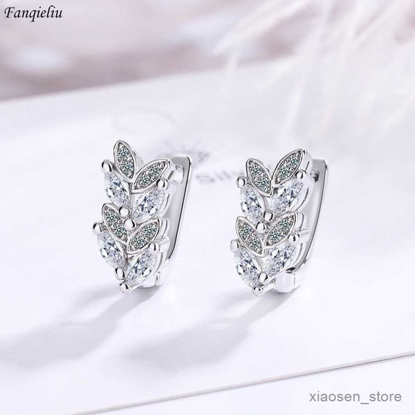 

stud fanqieliu stamp silver needle crystal hoop earrings for women jewelry girl gift new r230628, Golden;silver