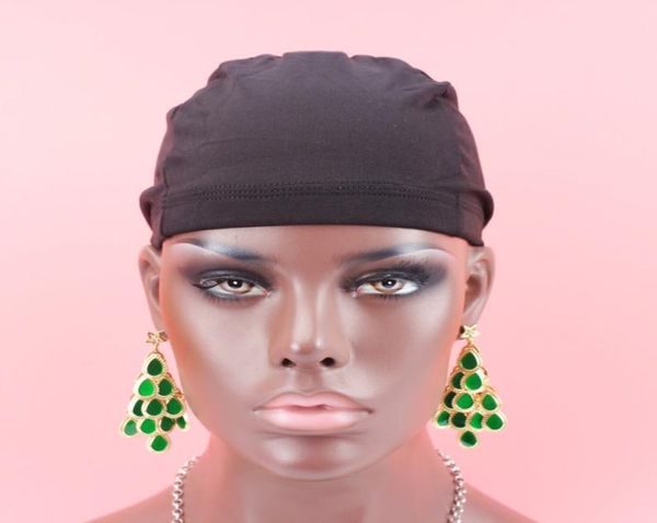 

10pcs lot dome caps for making wigs glueless adjustable liner spandex net elastic dome wig cap7718413, Black;brown
