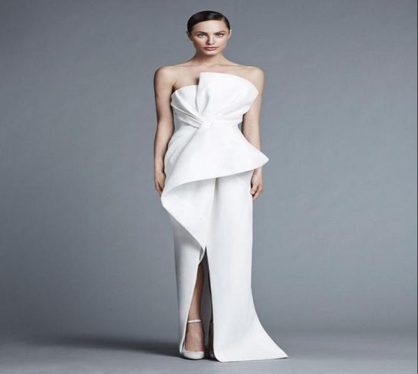 

saudi arabia dubai middle east formal dresses strapless sheath white satin long dress with tiers evening dress abendkleid7702992, Red