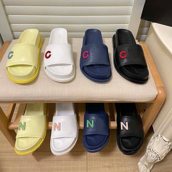 

designer slippers sandals women's slippers fashion brand summer leather rubber anti slip slippers summer beach travel size 35-40, Black