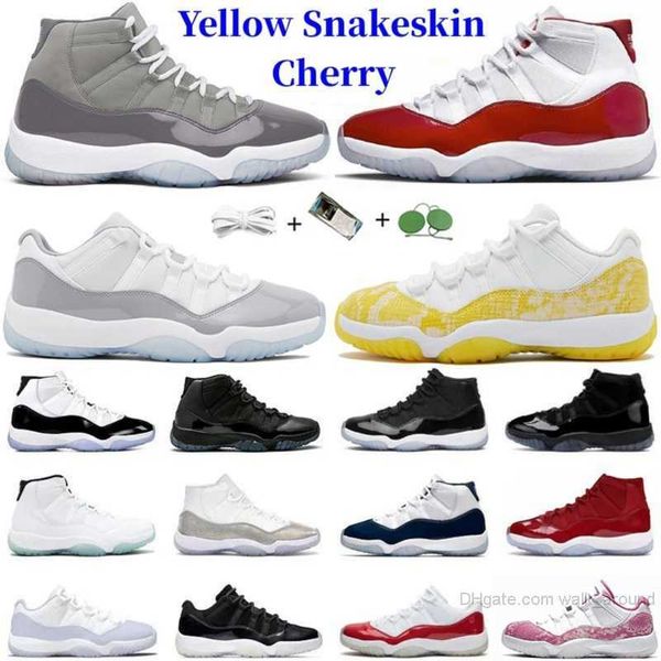 

11 11s low yellow snakeskin basketball shoes cement grey high cherry midnight navy cool grey cap and gown dmp concord bred men women trainer