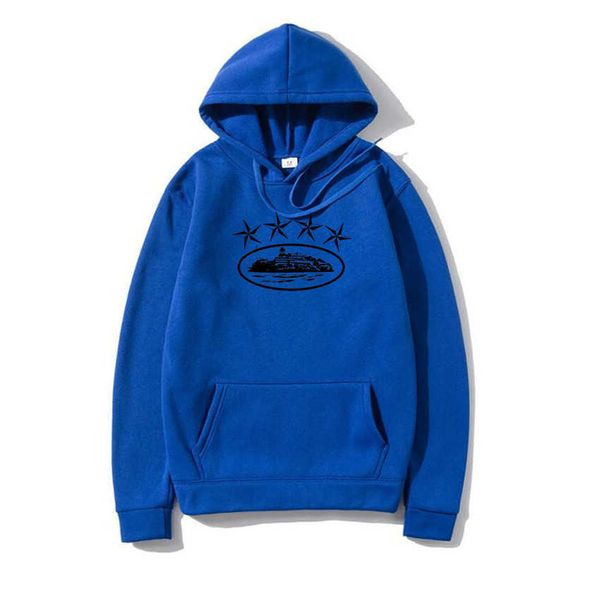 

mens womens designer corteizs hoodies sweatershirts ship printed streetwear pullover sweatshirts loose demon island hooded jumper oversized, Black