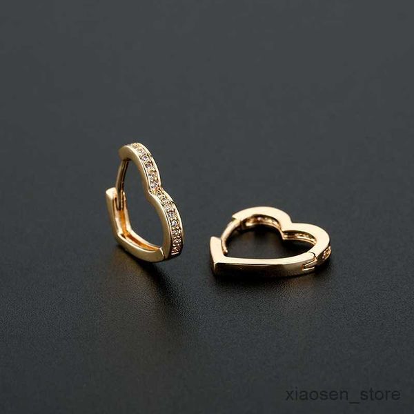 

stud sipengjel fashion heart hoop earrings simple heart-shape circle earrings for women wedding jewelry r230628, Golden;silver