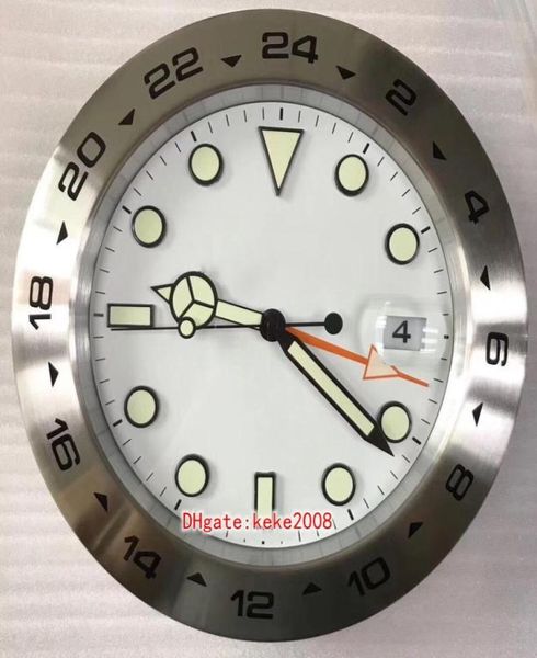 

5 colors wall clock household watch 216570 116719 116710 126710 yellow gold steel magnifier home decoration 34cm x 5cm quartz lu6944346, Slivery;black