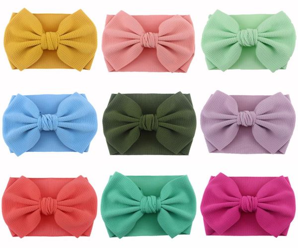 

baby girls headbands bohemian 25 colors big bows headband polyester bubble cloth bow hairband solid color elastic scrunchie eur 069316091, Slivery;white