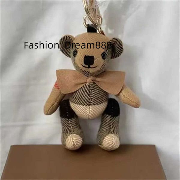 

designer luxury brands kawaii bear keychain cartoon charm vintage toy doll car keyring for women bag ornaments jewellery gift, Silver