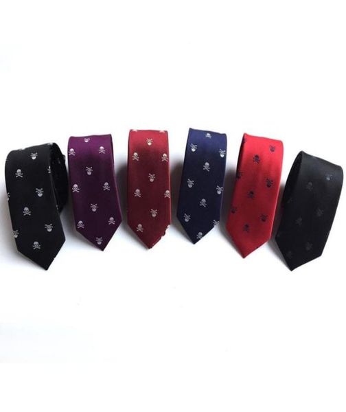 

skull neck tie for men 6 colors halloween party slim ties 6cm 1200 needle narrow version of the ghost festival bow7045569, Black;gray
