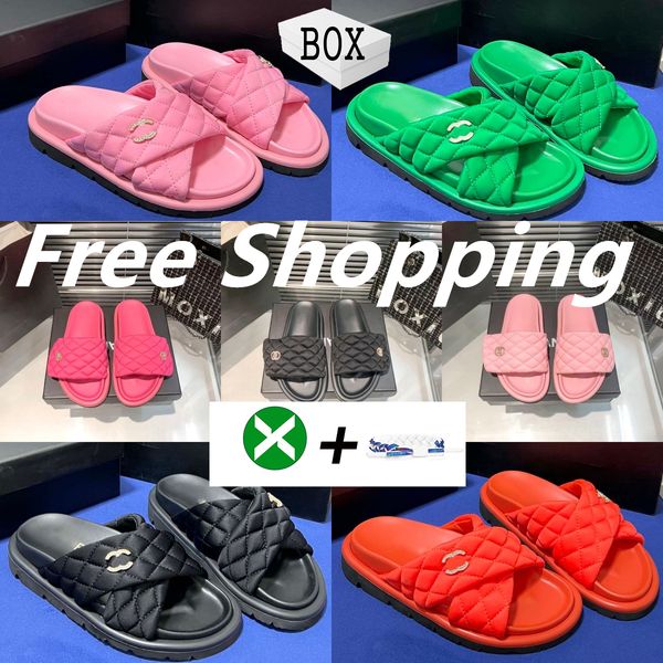 

withbox luxury slipper pantoufle sliders slides sandals slippers for men women designer mens slides mules beach flip flops oran sandal, Black