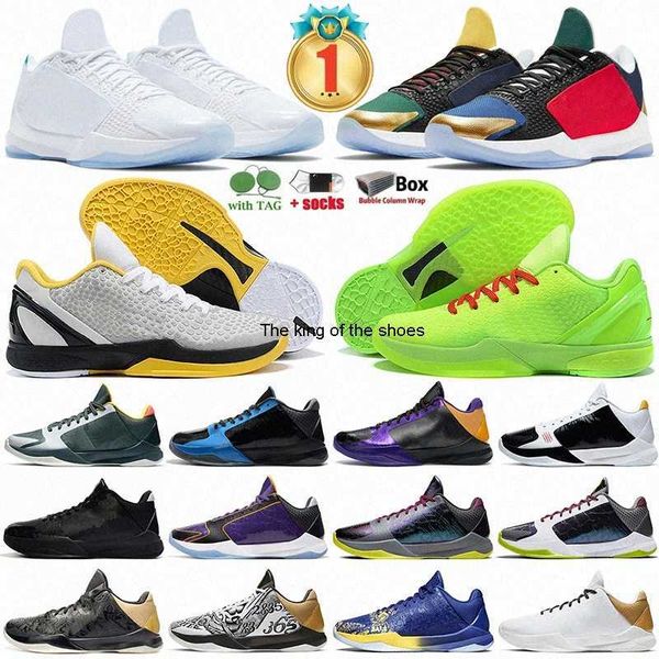 

mamba zoom 5 6 basketball shoes protro bruce lee what if lakers tucker big stage chaos rings eybl metallic gold grinch forever men sneakers, Black