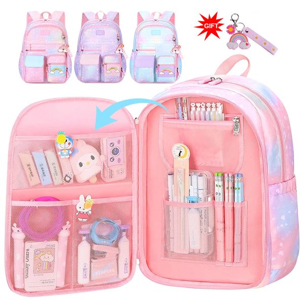 

school bags cute girls school bags children primary school backpack satchel kids book bag princess schoolbag mochila infantil 2 szies 230627