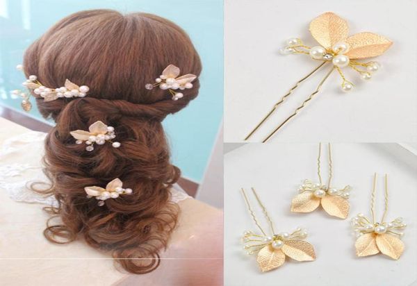 

4pcs wedding accessories golden bridal pearl hairpins flower crystal rhinestone hair pins clips bridesmaid women jewelry clippin6918538, Silver