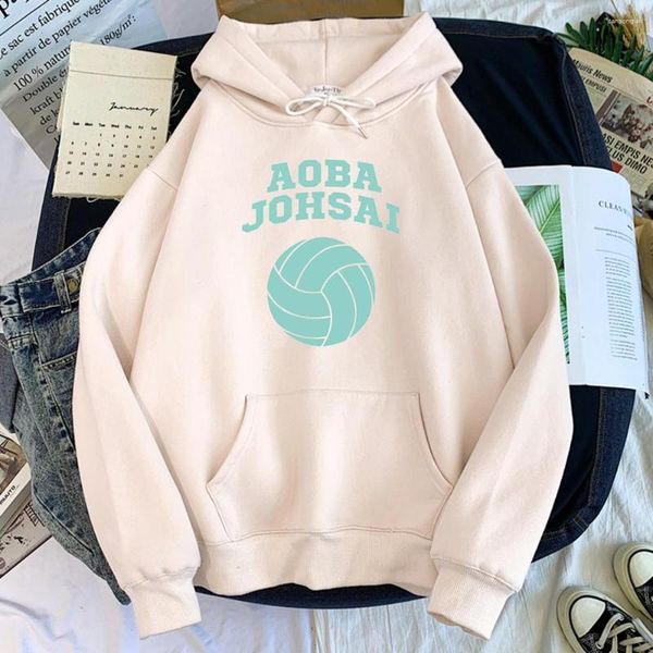 

style men's hoodies man hoodie anime haikyuu aoba johsai high school badge print sweater men o-neck concise holiday gift lady moletom, Black