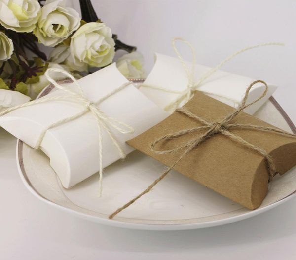 

100pcs good kraft paper pillow favor box wedding party favor candy boxes christmas gift boxes new3689547