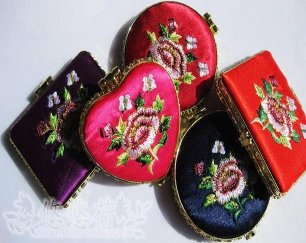 

makeup mirror portable stock silk embroidery double side mix color styles 30pcs 6550610