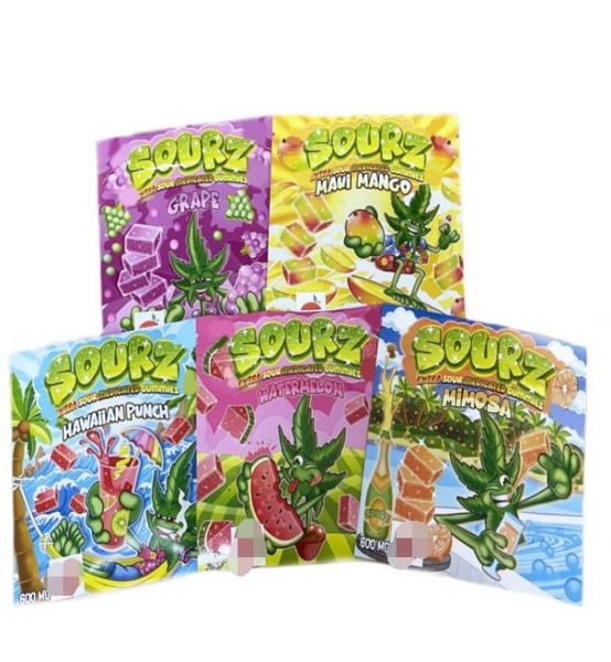 

empty edibles package bags mimosa orange 99x99cm maui mango medicated sourz gummies tropical blends8210209