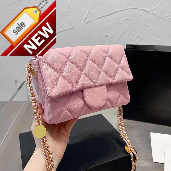 

women's brand designers shoulder bags 2023 fashion mini clamshell texture gold chain strap small square portable crossbody factory dire