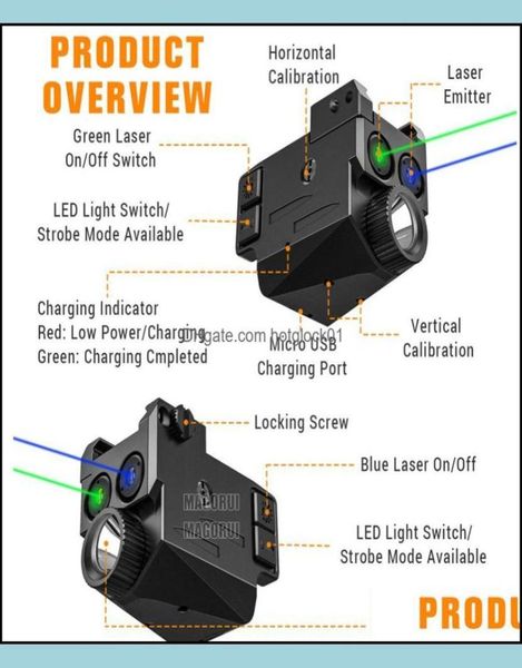 

500 lumens blue beam for pistol shockproof red green laser sig glock01 dhome5345440