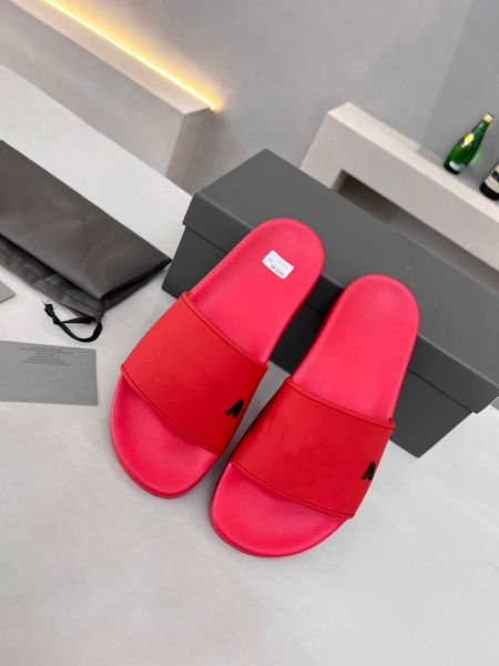 

slide pool sandals designer luxury men women beach shoes pool rubber slippers paris 7u3h, Black