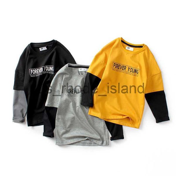 

t-shirts ienens spring autumn kids baby boys cotton long sleeves t-shirt clothes childen boy letter print o-neck clothing tee shirt x0628, Blue