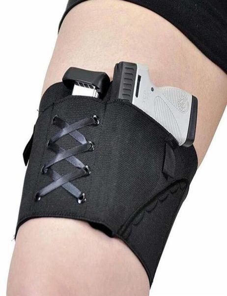 

holster leg for women black concealed adjustable thigh holster adjustable low profile closure embroidered elastic fabric canvas2792874545