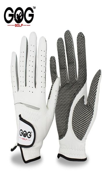 

pack 1 pcs golf gloves men left right hand soft breathable pure sheepskin genuine leather with antislip granules men golf glove 29091976, Black