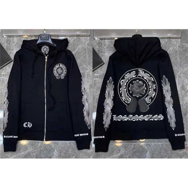 

designer mens hoodies chrome winter sweatshirts heart hoodie ch long sleeve jacket loose coat hooded hoody men woman hip hop chromees hearts, Black