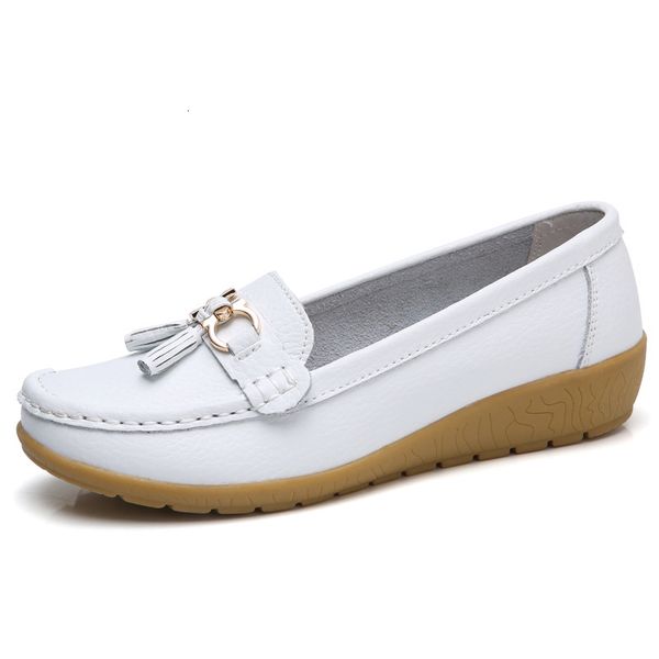 

boots women shoes spring autumn cow leather flats footwear slip on loafers mother moccasins female large size 35 43 230628, Black